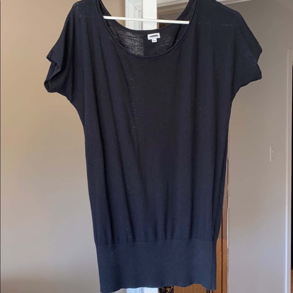 All black scoop neck shirt